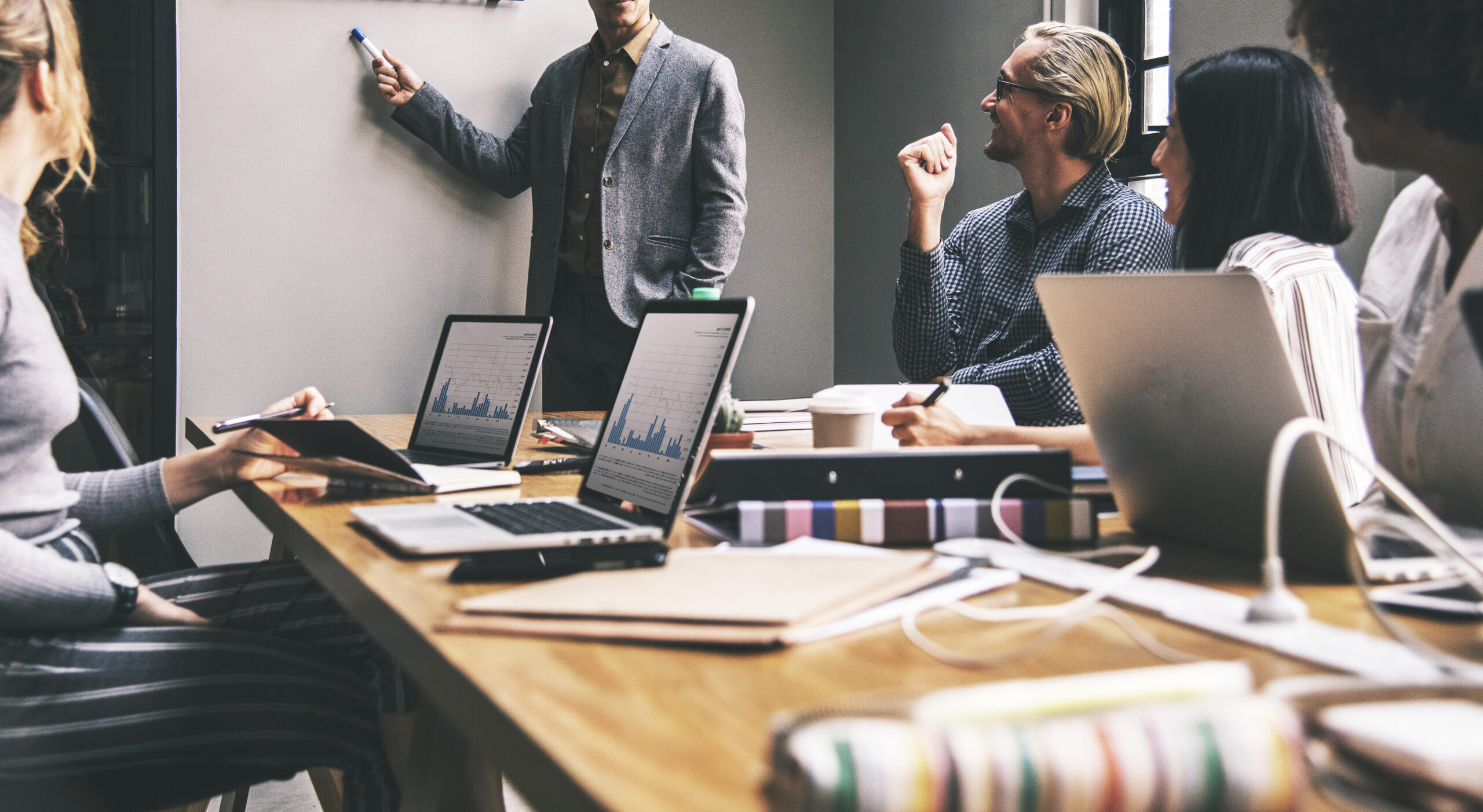 A diverse leadership team in a business meeting